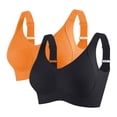 thumbnail image 1 of IFNWSV 2 Pack Jelly Bras for Women Wireless Seamless Racerback Sports Bra Light Support Breathable Daily Orange 40BC, 1 of 2