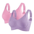 thumbnail image 1 of IFNWSV 2 Pack Jelly Bras for Women Wireless Seamless Racerback Sports Bra Light Support Breathable Daily Purple 40BC, 1 of 2