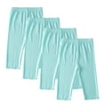 thumbnail image 1 of IFNWSV 4 Pack Girls Summer Leggings Thin Cropped Length Stretchy Cotton Modal Blend Tight Fit Trousers Mint Green 2 Years, 1 of 7
