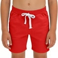 thumbnail image 1 of IFNWSV Boys Athletic Shorts Summer Solid Color Cotton Elastic Waist Lightweight Sporty Casual Pants Red 0-1 Years, 1 of 6