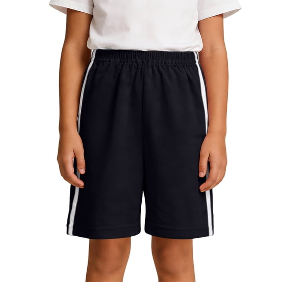 IFNWSV Boys Athletic Shorts Summer Solid Color Elastic Waist Breathable Pocket Casual Half Pants Black 5-6 Years