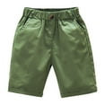 thumbnail image 1 of IFNWSV Boys Cargo Shorts Solid Color Cotton Elastic Waist Summer Casual School Uniform Pants Green 13 Years, 1 of 7