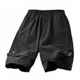 thumbnail image 1 of IFNWSV Boys Cargo Shorts Summer Solid Color Elastic Waist Pocket Athletic Work Breathable Pants Black 13-14 Years, 1 of 3