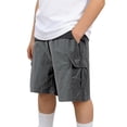 thumbnail image 1 of IFNWSV Boys Cargo Shorts Waterproof Elastic Waist Multi Pocket Quick Dry Lightweight Outdoor Work Pants Dark Gray 4 Years, 1 of 7