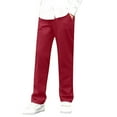 thumbnail image 1 of IFNWSV Boys Dress Pants Solid Color Mid Waist Straight Leg Zip Button Closure Side Pocket Casual Long Trousers Red 12-14 Years, 1 of 6
