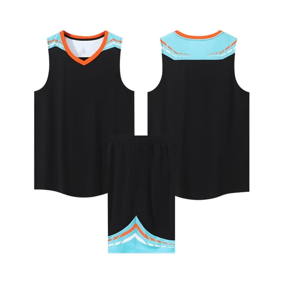 IFNWSV Boys Summer Outfits Fashion Casual Short Sleeve Round Neck with Shorts Sports Breathable Set Black 4 Years