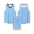 thumbnail image 1 of IFNWSV Boys Summer Outfits Fashion Casual Short Sleeve Round Neck with Shorts Sports Breathable Set Light Blue 6 Years, 1 of 7