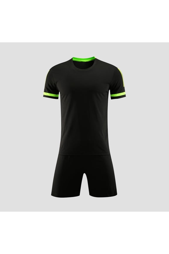 IFNWSV Boys Summer Outfits Kids Gradient Basketball Suit Set Training Kit Sweat Absorbing Side Pockets Sports Suit Black C 6 Years