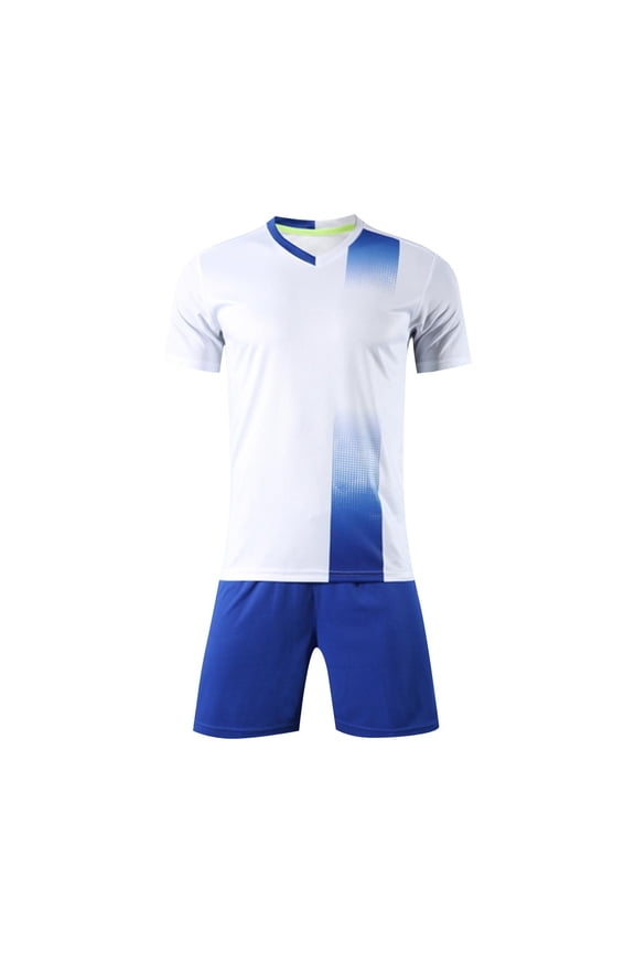 IFNWSV Boys Summer Outfits Kids Gradient Basketball Suit Set Training Kit Sweat Absorbing Side Pockets Sports Suit White A 5 Years