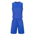 thumbnail image 1 of IFNWSV Boys Summer Outfits Kids Solid Color Football Suit Set for Campus Sports Games Performance Matches Training Uniforms and Jerseys for Teens Blue D 12-13Years, 1 of 5