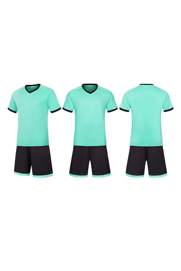 IFNWSV Boys Summer Outfits Kids Solid Color Football Suit Set for Campus Sports Games Performance Matches Training Uniforms and Jerseys for Teens Green 10-11Years