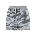 thumbnail image 1 of IFNWSV Boys Summer Shorts Camouflage Print Elastic Waist Drawstring Cotton Cargo Casual Trousers Gray 7 Years, 1 of 4