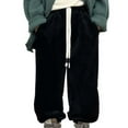 thumbnail image 1 of IFNWSV Boys Sweatpants Double Sided Fleece Lined Thermal Tapered Leg Drawstring Elastic Waist Winter Long Pants Black 1-2 Years, 1 of 3