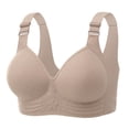 thumbnail image 1 of IFNWSV Bras for Women No Underwire Plus Size Comfort Breathable Push Up Thin Smooth Tank Daily Bra Khaki 48D, 1 of 2
