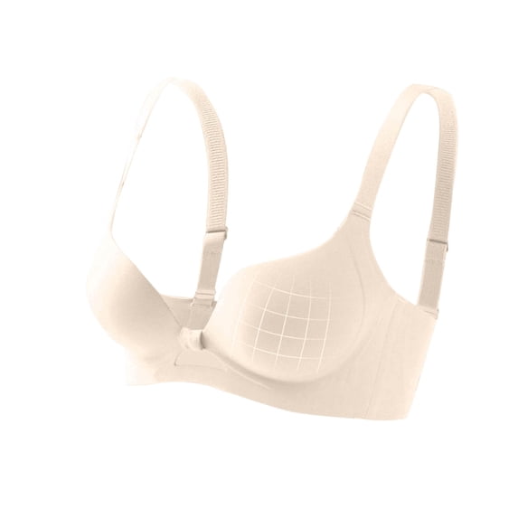 IFNWSV Breathable Wireless Bras for Women Solid Color Lightly Lined Push Up Everyday Wear Smooth Fit Bra Beige 38BC