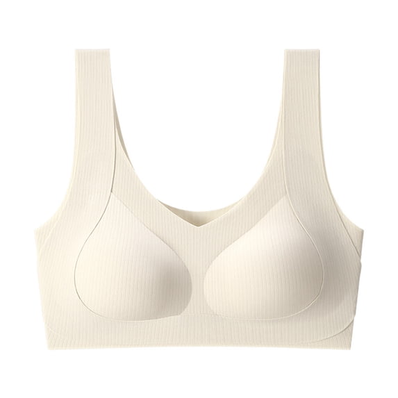 IFNWSV Everyday Bras for Women Wireless Racerback Backless Push Up Bra No Underwire Seamless Light Lift Bra White 42BC