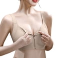 thumbnail image 1 of IFNWSV Front Zip Sports Bras for Women Breathable Easy On Off Full Coverage Daily Workout Comfort Beige L, 1 of 4