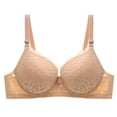 thumbnail image 1 of IFNWSV Full Coverage Bras for Women Underwire Lightly Lined Push Up Bra Seamless Adjustable Daily Support Beige 48D, 1 of 2
