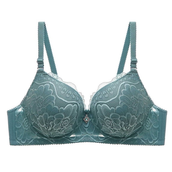 IFNWSV Full Coverage Bras for Women Underwire Lightly Lined Push Up Bra Seamless Adjustable Daily Support Green 44D