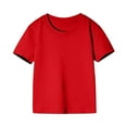 thumbnail image 1 of IFNWSV Girl Tops Toddler Kids Comfortable Solid Color Short Sleeve Cotton T-shirt Red 8 Years, 1 of 3