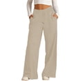 thumbnail image 1 of IFNWSV Girls Athletic Pants Solid Thin Elastic Waist With Pockets Pleated Line Design Khaki 6-7 Years, 1 of 6