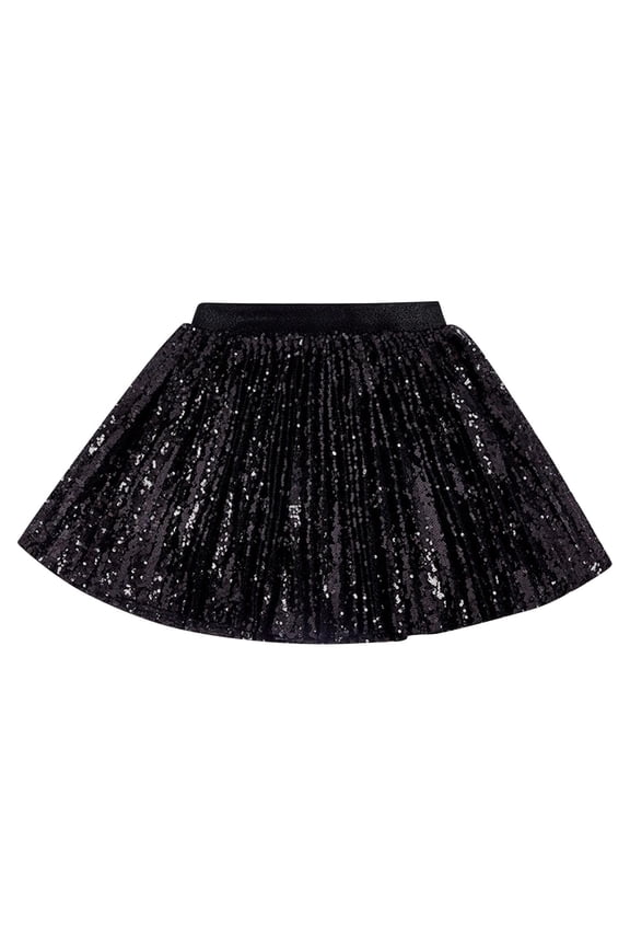Girls Athletic Skirt Knee Length Elastic Waist Pleated Pattern Cotton Blend Skirt 6 Years