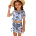 thumbnail image 1 of IFNWSV Girls Bathing Suit Summer Print Split-body Swimsuit Four-piece Set Navy 10 Years, 1 of 7