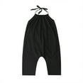 thumbnail image 1 of IFNWSV Girls Casual Pants Solid Spaghetti Strap Romper Open Back Summer Jumpsuit Black 6 Years, 1 of 6