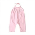thumbnail image 1 of IFNWSV Girls Casual Pants Solid Spaghetti Strap Romper Open Back Summer Jumpsuit Pink 6 Years, 1 of 3