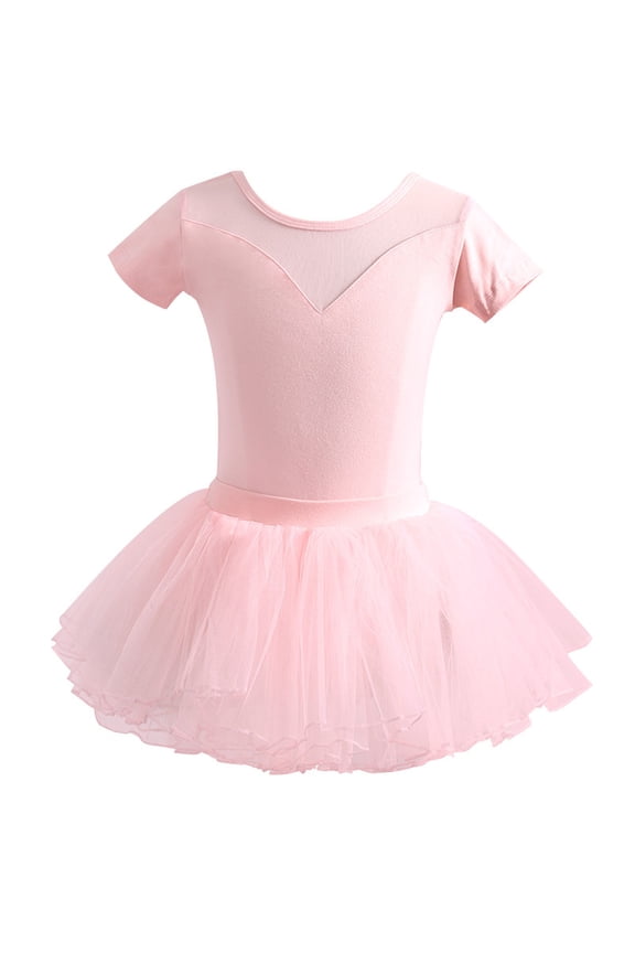 Girls Dresses Kids Summer Solid Color High Elasticity Breathable Suspender Backless Gymnastics Uniform Sequin Mesh Jumpsuit for Pink 13-14Years