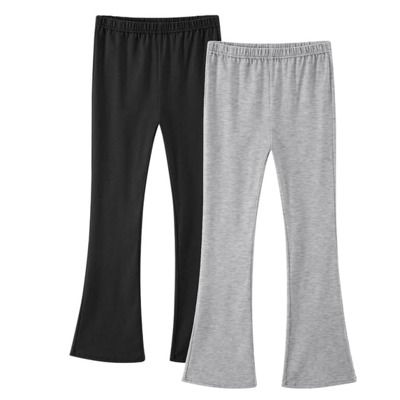 IFNWSV Girls Flare Pants 2 Pack Solid Yoga Bell Bottom Long Tights Elastic Waist Mint Green 12 Years