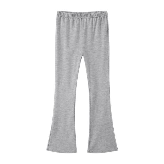 IFNWSV Girls Flared Yoga Pants Solid Elastic Waist Stretchy Flare Leg Trousers with Pockets for Dance Gray 15-16 Years
