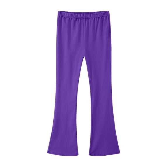 IFNWSV Girls Flared Yoga Pants Solid Elastic Waist Stretchy Flare Leg Trousers with Pockets for Dance Multicolor 9-10 Years