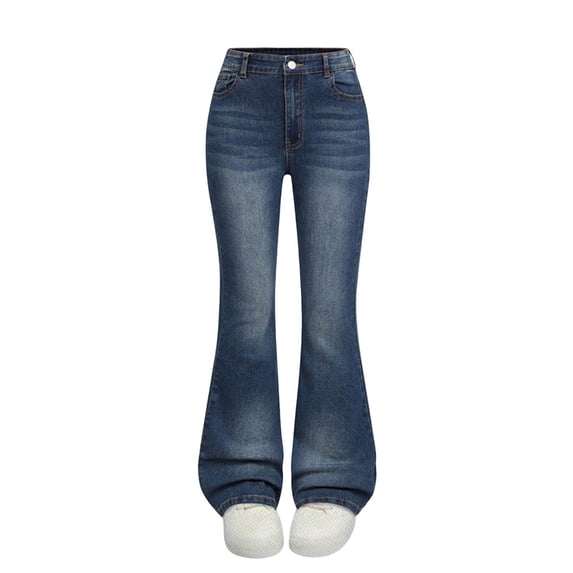 IFNWSV Girls Jeans Solid Slim Stretch Slight Flare Denim Long Pants Sky Blue 12-13 Years