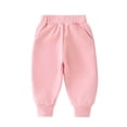 thumbnail image 1 of IFNWSV Girls Jogger Pants Solid Color Side Pocket Drawstring Elastic Waist Casual Sweatpants Pink 4 Years, 1 of 5