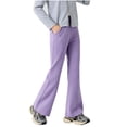 thumbnail image 1 of IFNWSV Girls Leggings 3 Pack Thin Elastic Waist Tight Bottom Daily Wear Purple 11-12 Years, 1 of 5