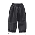 thumbnail image 1 of IFNWSV Girls Pants Solid Color Thicken Softshell Outdoor Pull On Elastic Waist Sweatpants Long Pant Dark Gray 13 Years, 1 of 5
