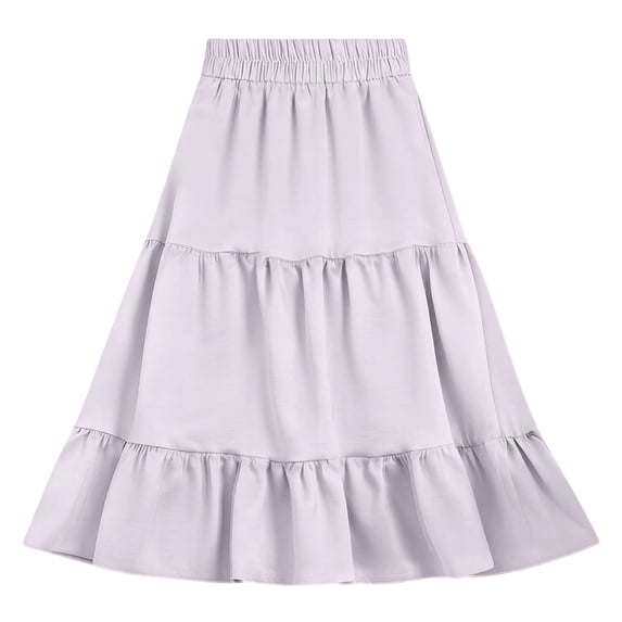 IFNWSV Girls Play Skirt Knee Length Elastic Waist Solid Color Athletic Fabric Skirt 5-6 Years