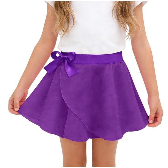IFNWSV Girls Play Skirt Short Length Elastic Waist Solid Color Chiffon Fabric Skirt 4-5 Years