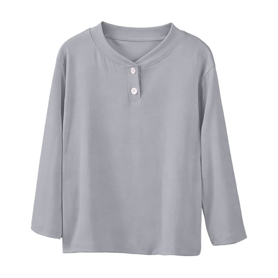 IFNWSV Long Sleeve Tops for Girls Round Neck Solid Color Pullover Top Casual Lightweight Knit Tee