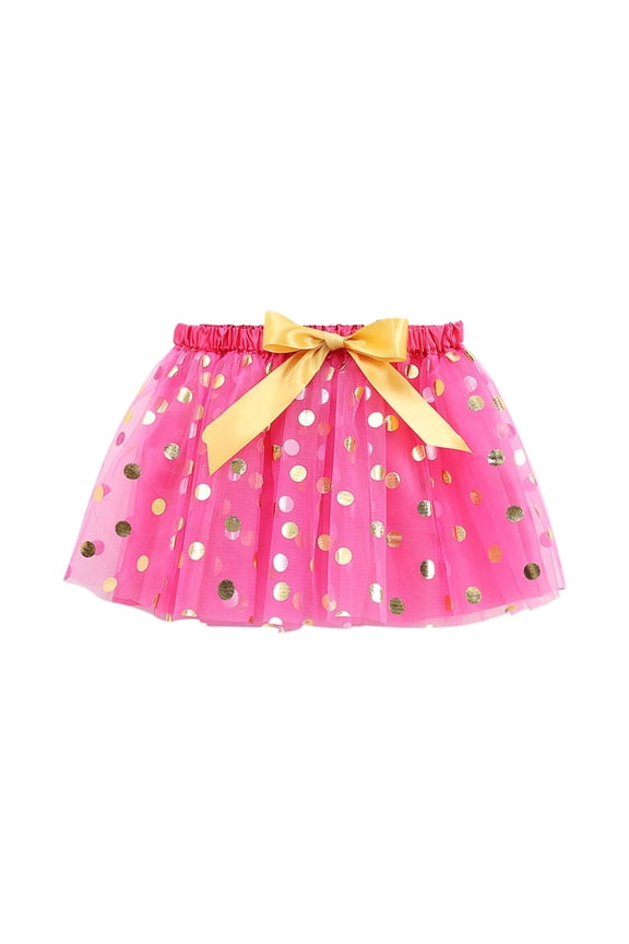 Girls Skirt Knee Length Elastic Waist Printed Pattern Cotton Blend Skirt 5 Years