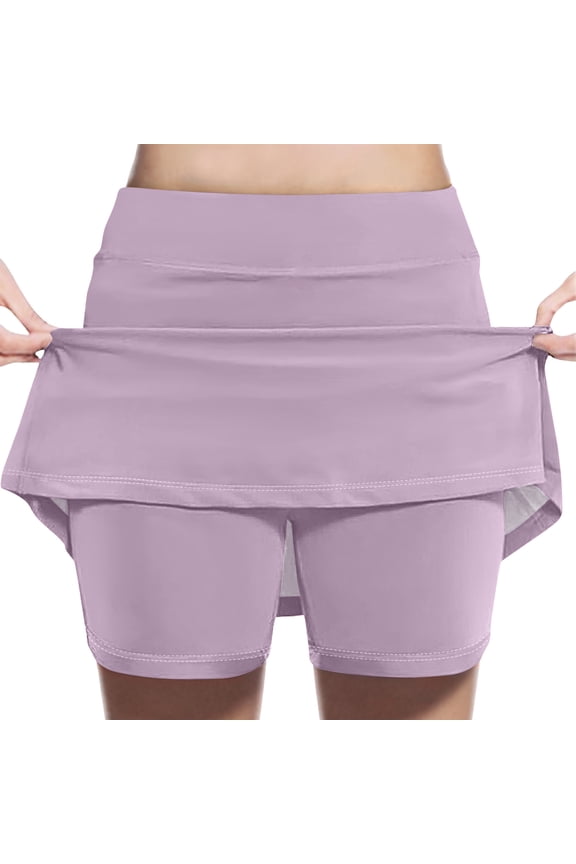 Girls Skirt Knee Length High Waist Solid Color Athletic Fabric Skirt 10 Years