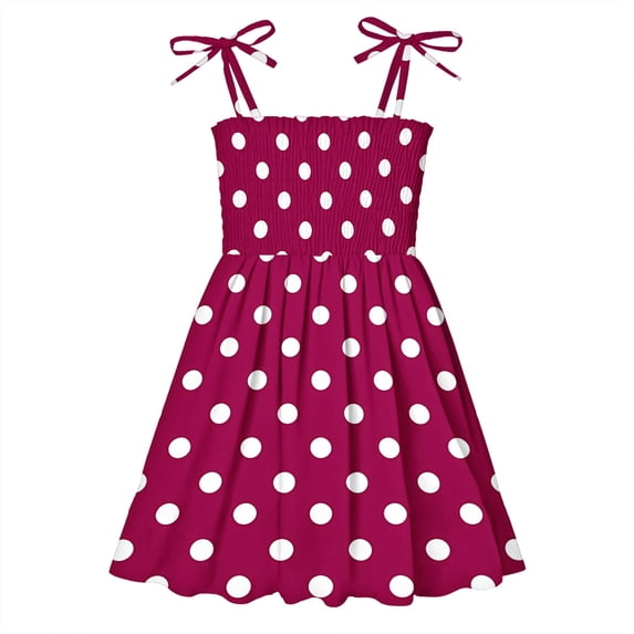 IFNWSV Girls Summer Dress Sleeveless Round Neck Solid Color Cotton Blend Dress Knee Length 3 Years