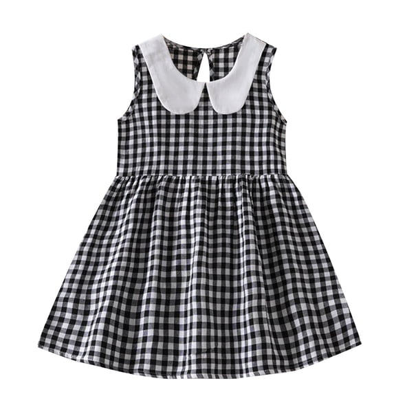 IFNWSV Girls Summer Dresses Sleeveless Round Neck Print Pattern 100% Cotton Dress Knee Length 2 Years