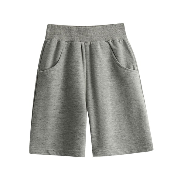 IFNWSV Girls Summer Shorts Kids Solid Color Casual Sports Pants with Pockets and Flower Buds Shorts Gray 4-5 Years