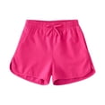 thumbnail image 1 of IFNWSV Girls Summer Shorts Kids Solid Color Elastic Waist Girls Summer Shorts Mid Size Outdoor Sports Pants with Pockets Hot Pink 14 Years, 1 of 7