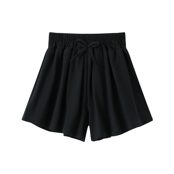 IFNWSV Girls Summer Shorts Kids Solid Color Outdoor Leisure Sports Elastic Waistband Pocket Mosquito Proof Pants Casual Work Pants Capris Black 5-6 Years