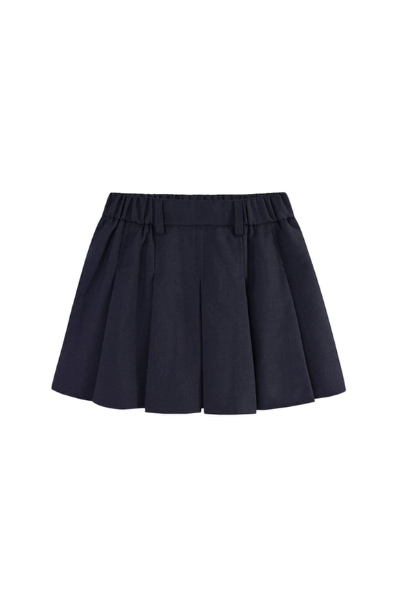 Girls Summer Skirt Short Length Elastic Waist Pleated Pattern Cotton Blend Skirt 12-13 Years