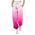 thumbnail image 1 of IFNWSV Girls Sweatpants Gradient Print Drawstring Elastic Waist Cuffed Ankle Joggers with Pockets Hot Pink 9-10 Years, 1 of 6