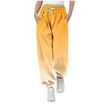 thumbnail image 1 of IFNWSV Girls Sweatpants Gradient Print Drawstring Elastic Waist Cuffed Ankle Joggers with Pockets Orange 13-14 Years, 1 of 6